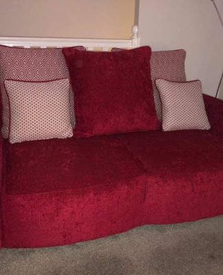 Expertly Re-Covered Red Sofa